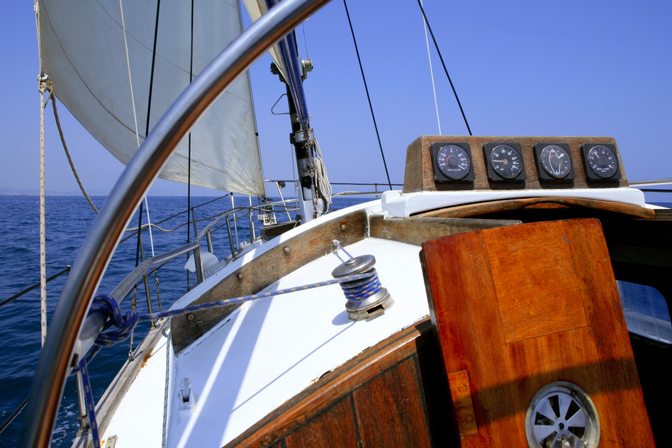 teak wood sailboat 