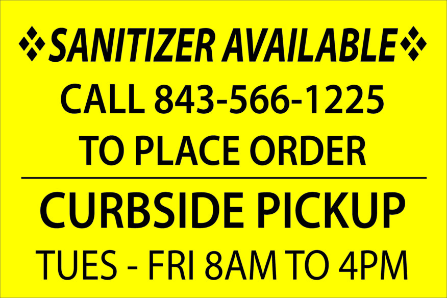 Sanitizer available curbside pickup