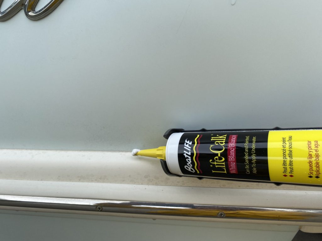 sealant repair being used on a boat
