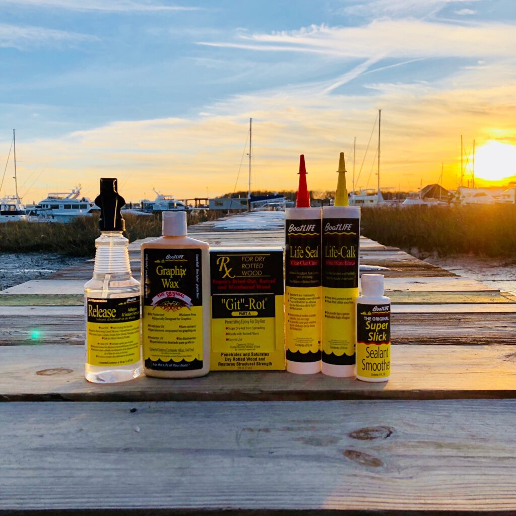 BoatLIFE product at sunset with snow