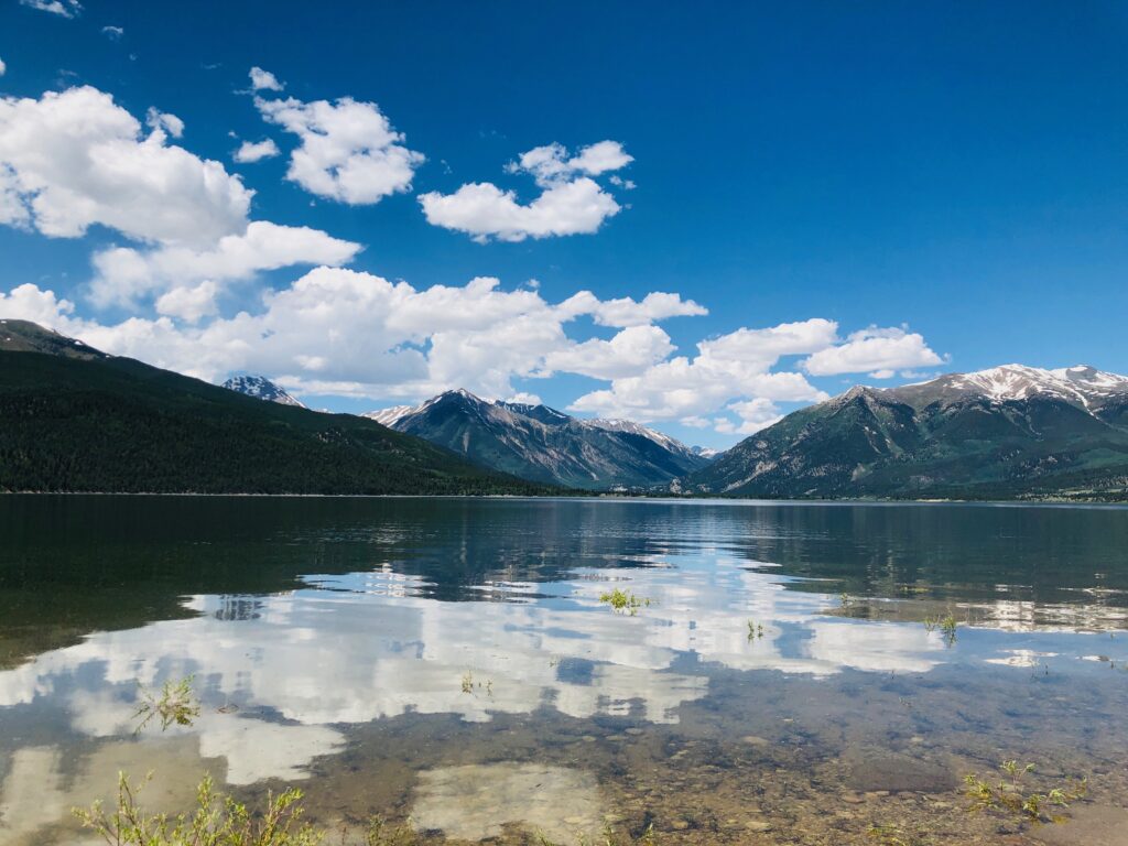 Lake surrounded by mountains