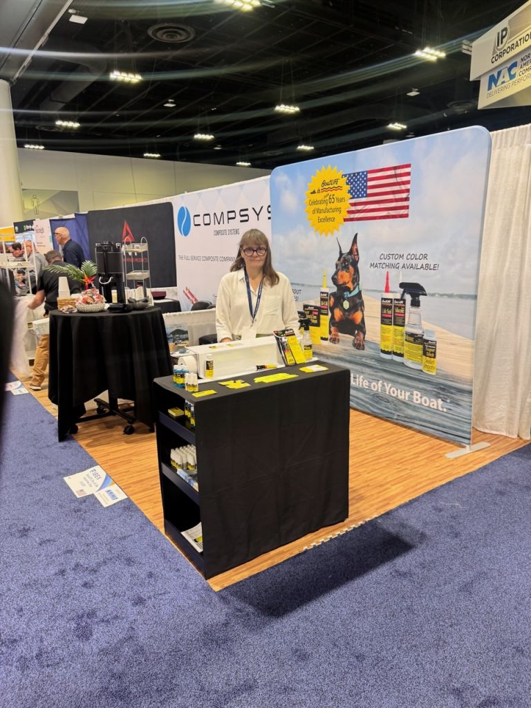 BoatLIFE Marketing Director Maike Kowal at the BoatLIFE booth at IBEX
